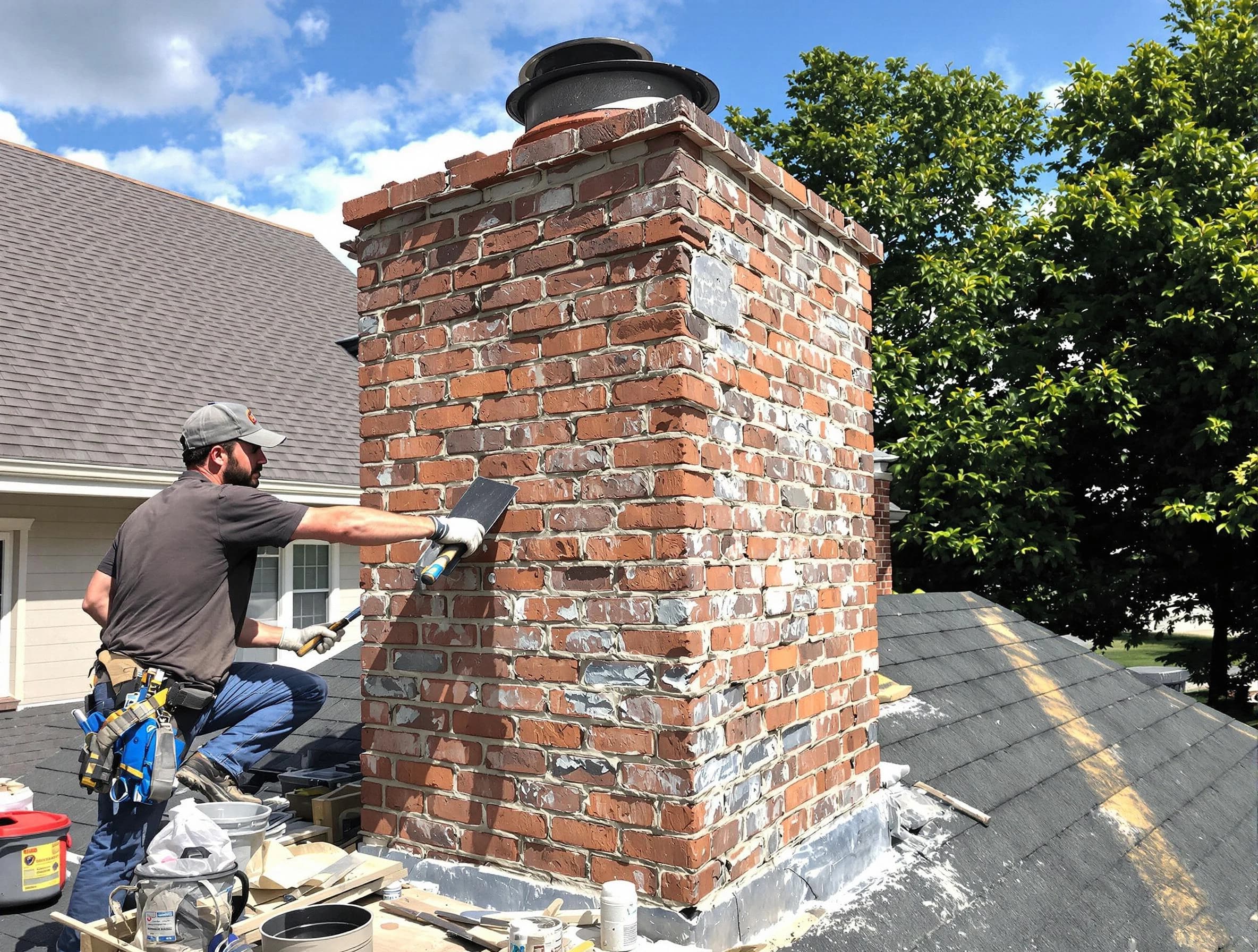 Completed chimney rebuild by Wakefield Chimney Sweep in Wakefield, MA