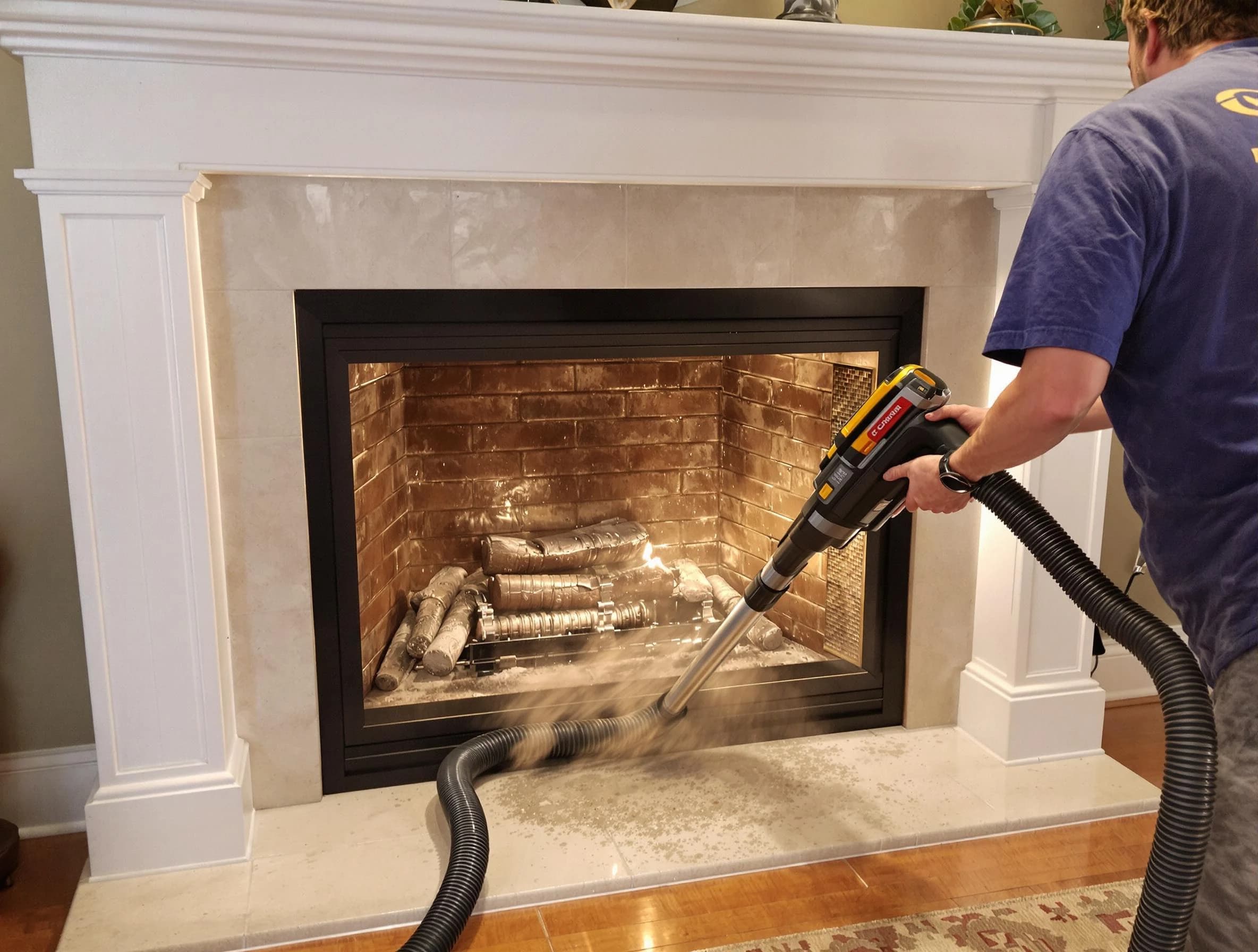 Fireplace cleaning performed by Wakefield Chimney Sweep in Wakefield, MA