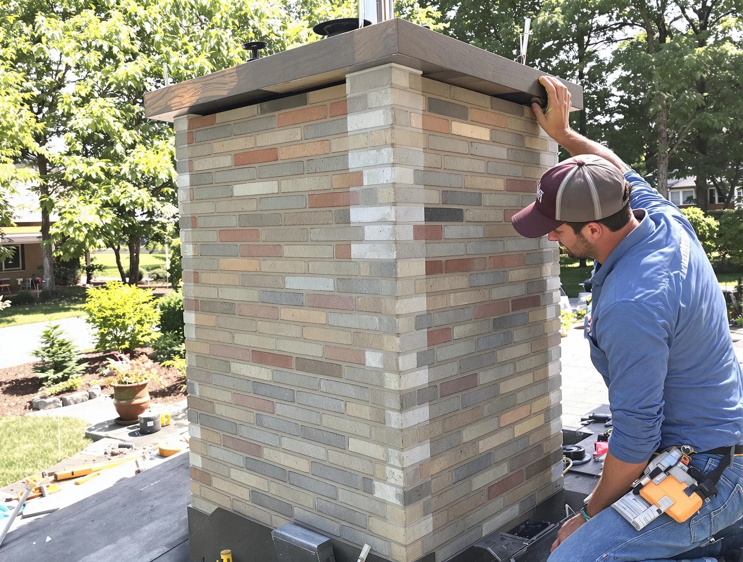 Wakefield Chimney Sweep completing a modern chimney remodel in Wakefield, MA