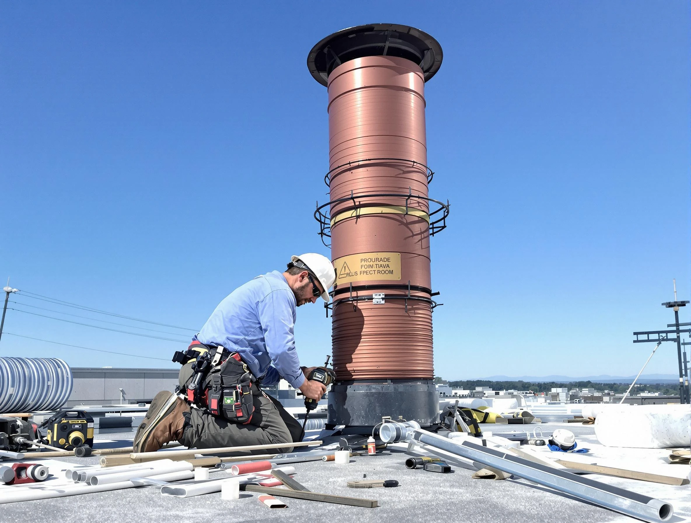 Installed chimney liner by Wakefield Chimney Sweep in Wakefield, MA