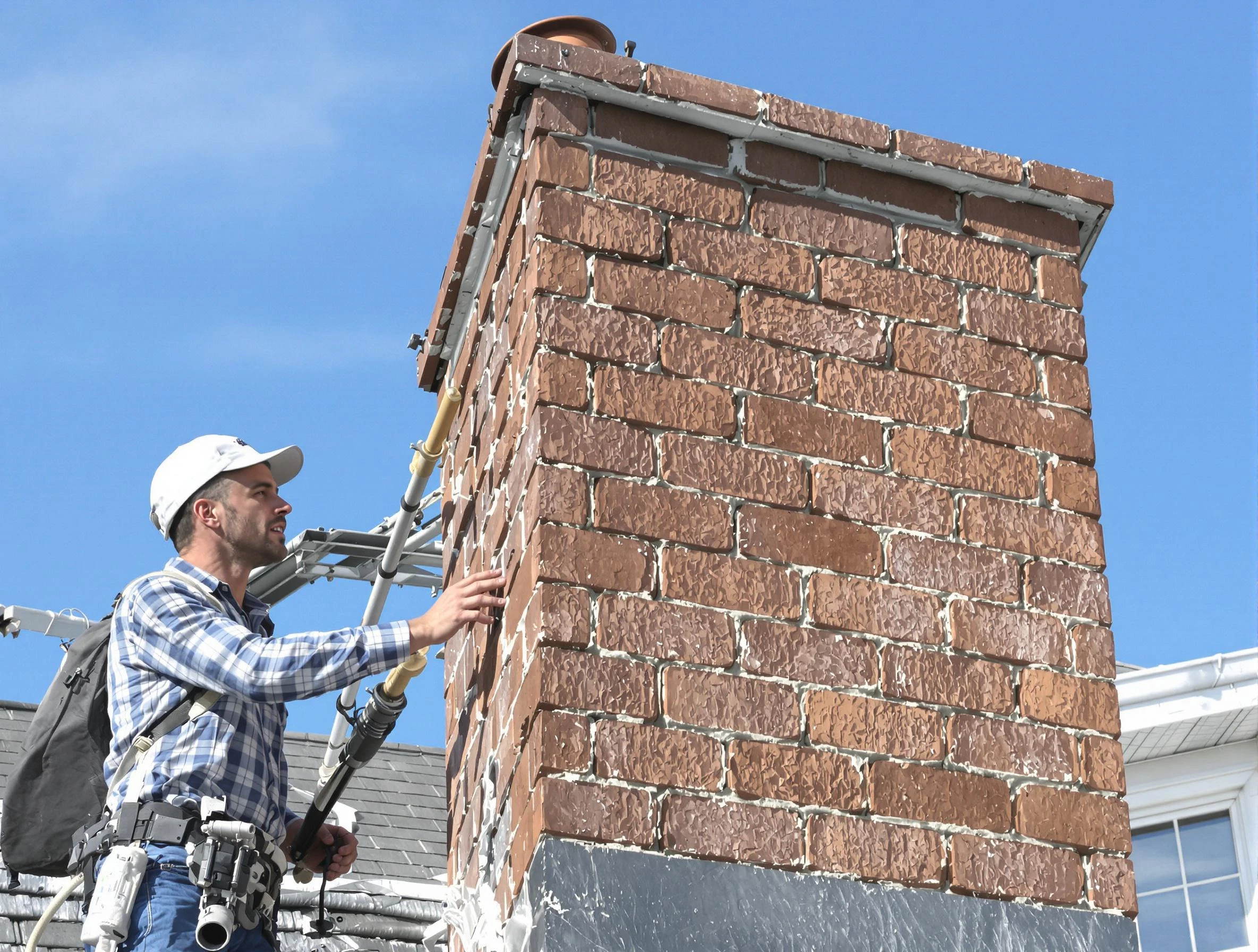 Brickwork for a chimney rebuild by Wakefield Chimney Sweep in Wakefield, MA