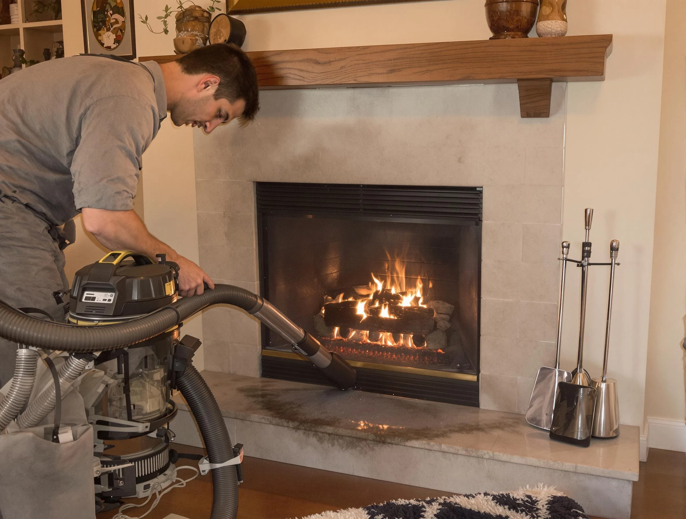Routine fireplace upkeep by Wakefield Chimney Sweep in Wakefield, MA