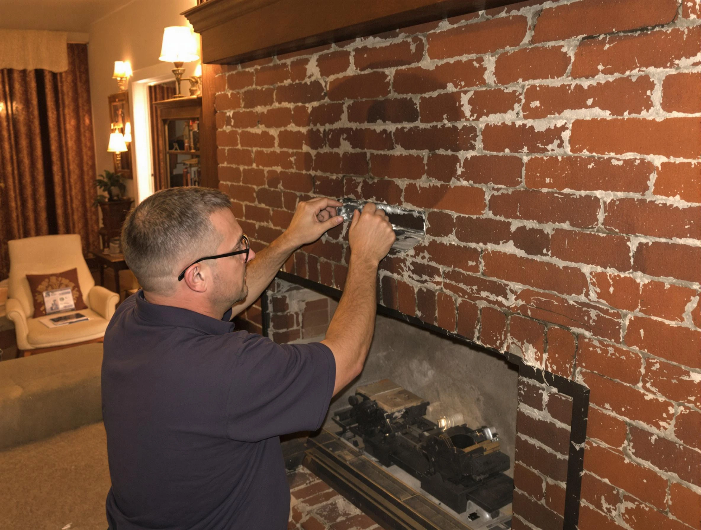 Wakefield Chimney Sweep expert fixing a fireplace in Wakefield, MA